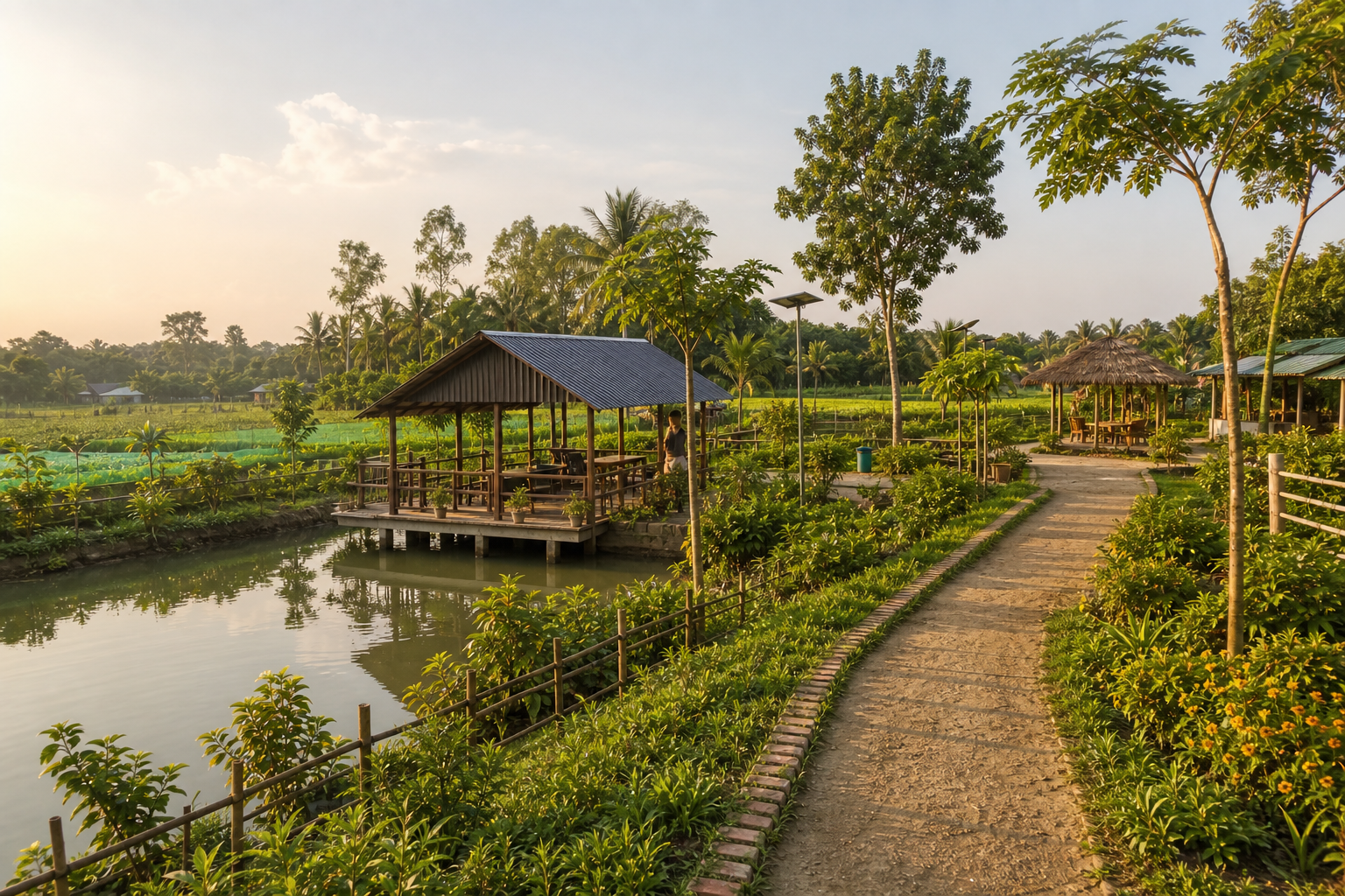 সুখের খামারে মাঠ পরিদর্শন